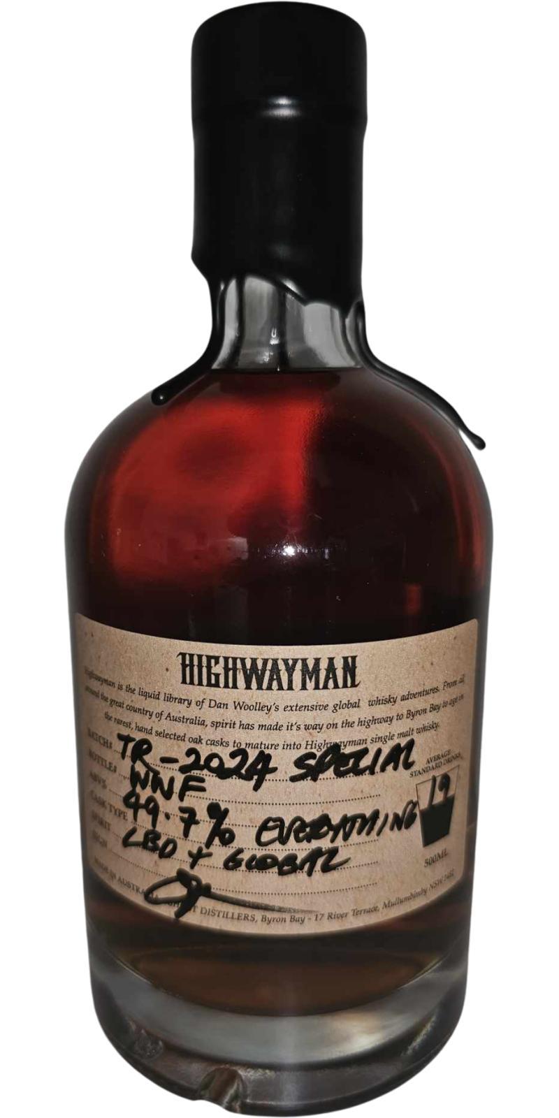 Highwayman Single Malt Whisky Trecherous Radicals 2024 Special