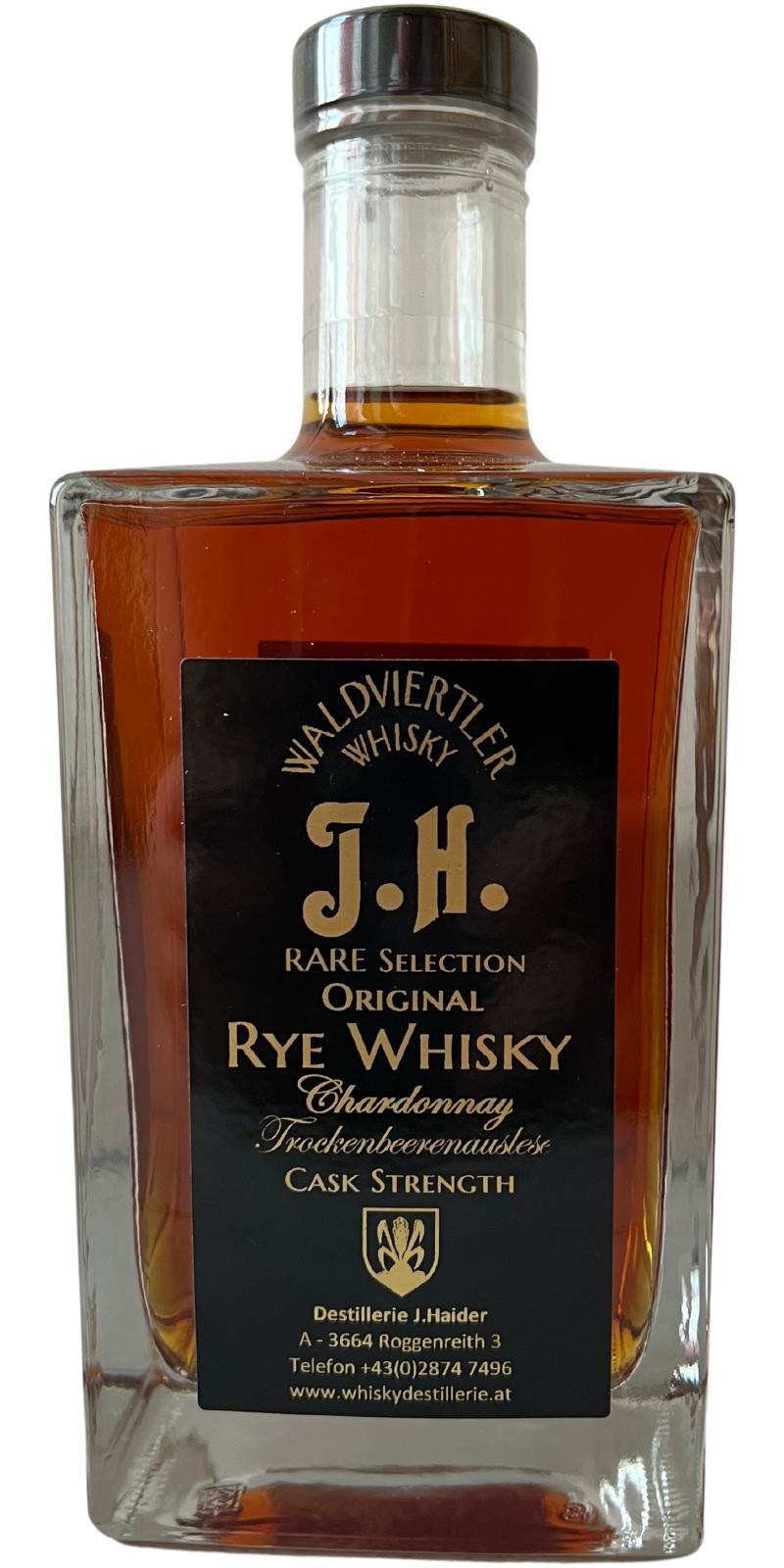 Waldviertler Whisky J.H. Rye Whisky Rare Selection Original