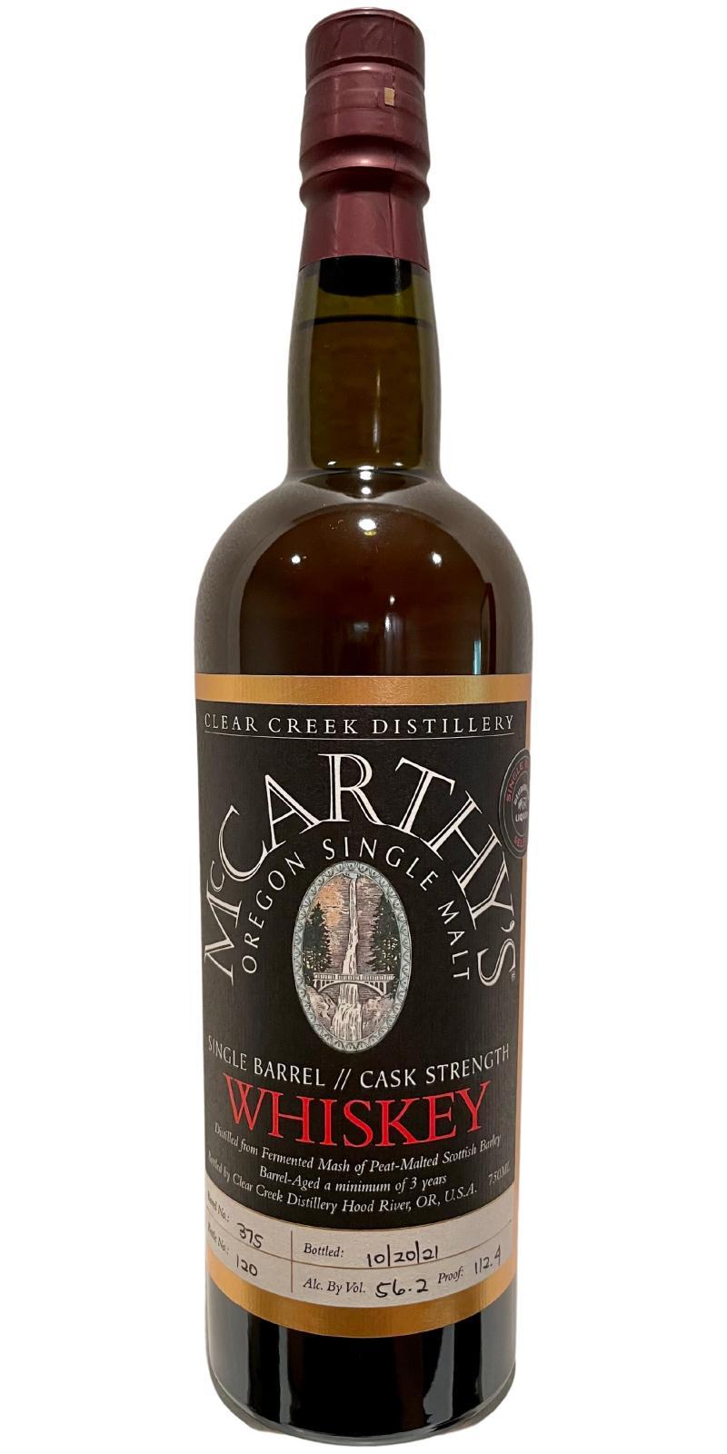McCarthy's Oregon 03-year-old Single Barrel - Cask Strength