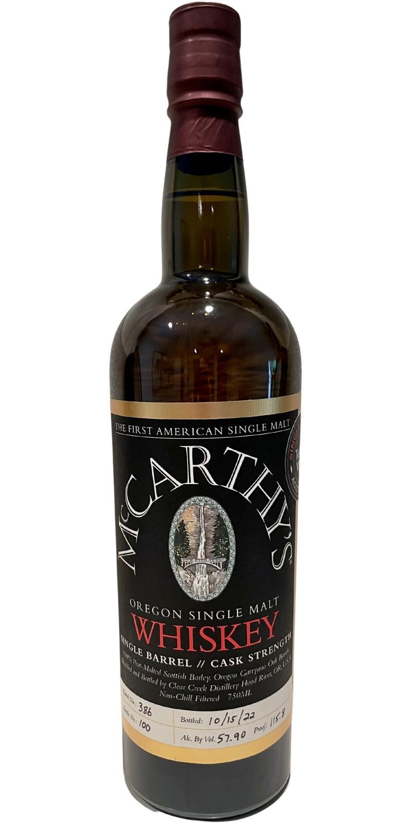 McCarthy's Oregon 06-year-old Single Barrel // Cask Strength