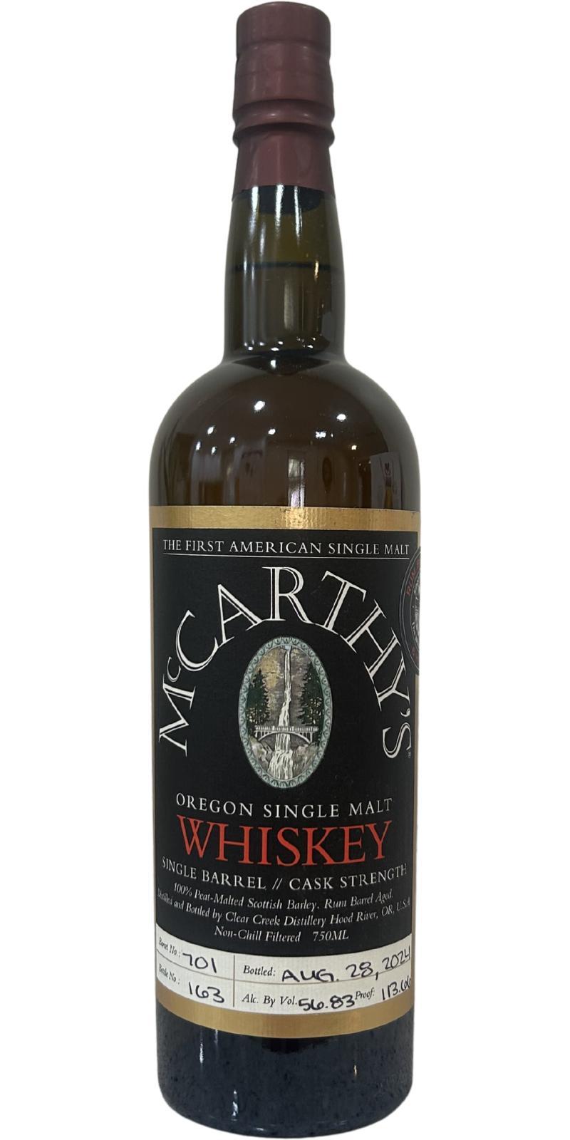 McCarthy's Oregon 06-year-old Single Barrel // Cask Strength