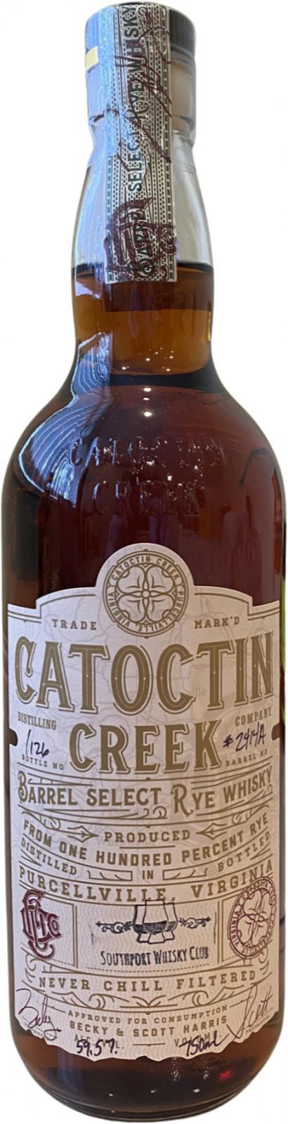 Catoctin Creek Barrel Select Rye