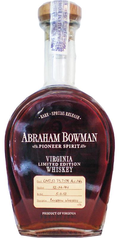 Abraham Bowman 1994 Virginia Limited Edition Whiskey - Small Batch