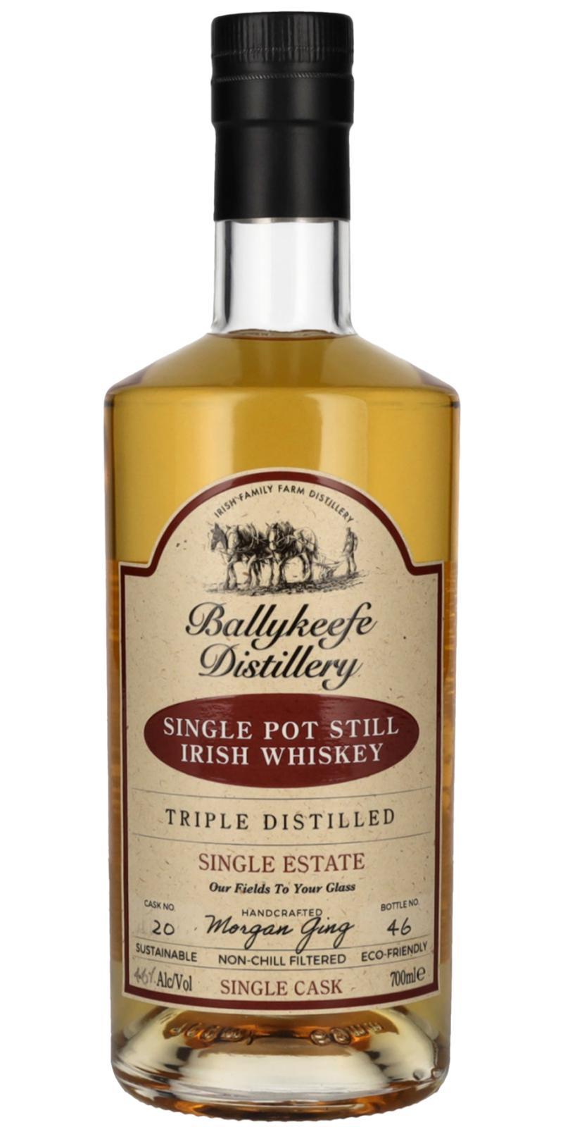 Ballykeefe Distillery Triple Distilled Single Pot Still Irish Whiskey