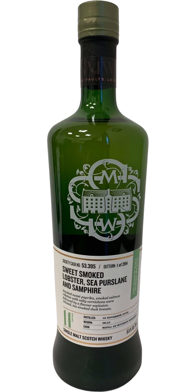 Caol Ila 2009 SMWS 53.395 Sweet smoked lobster, sea purslane and samphire