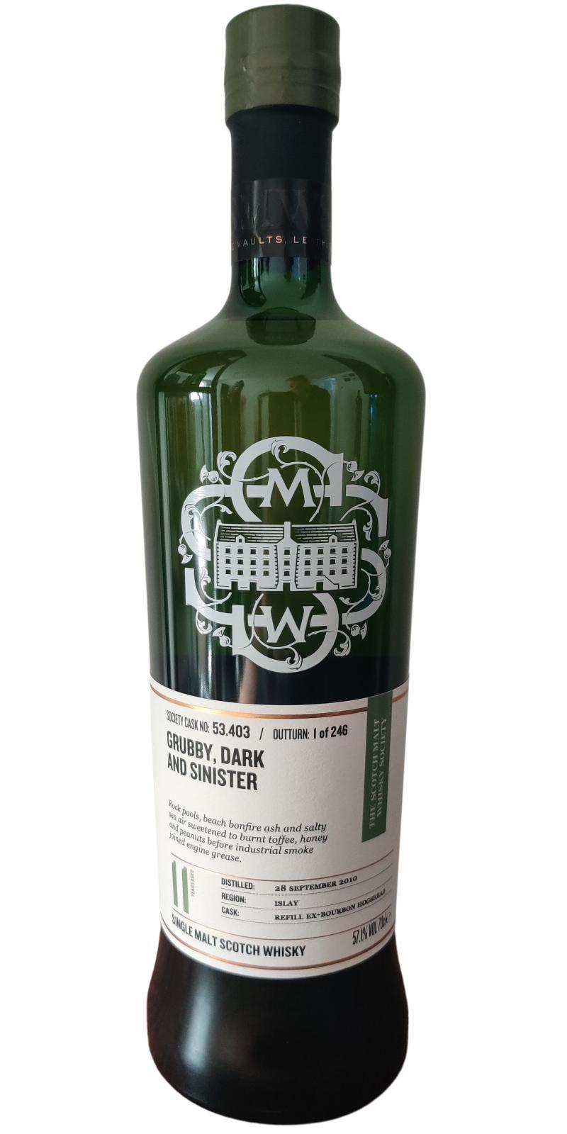 Caol Ila 2010 SMWS 53.403 Grubby, dark and sinister
