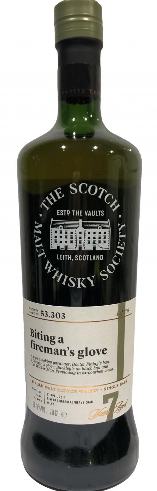 Caol Ila 2011 SMWS 53.303 Biting a fireman's glove