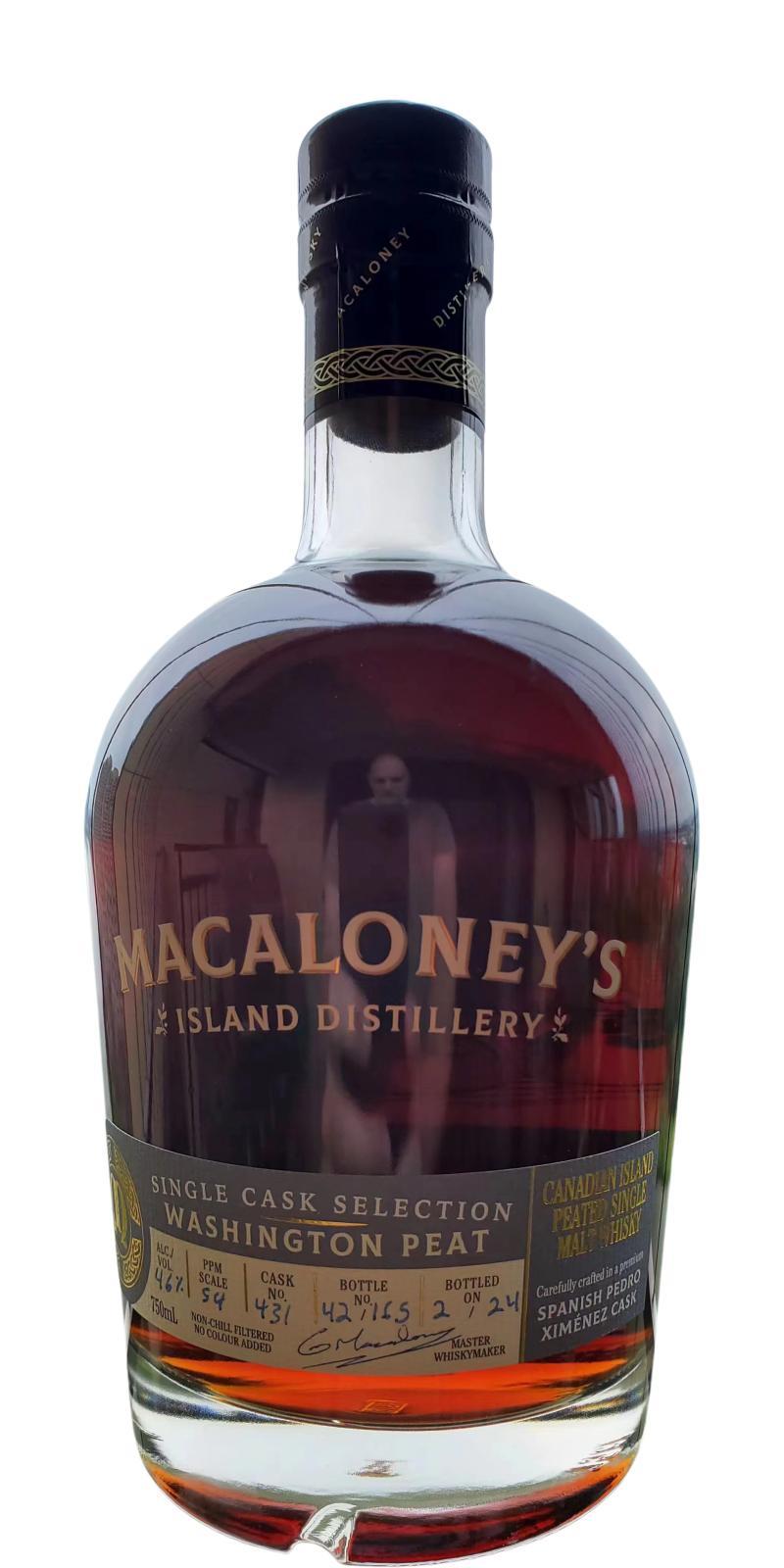 Macaloney's Single Cask Selection Washington Peat