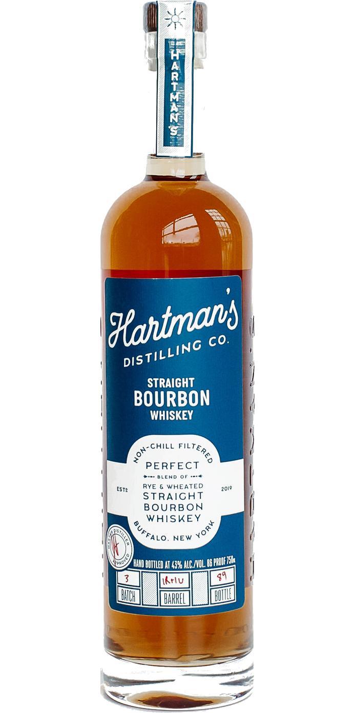 Hartman's Distilling Co. Straight Bourbon Whiskey Perfect Blend of Rye & Wheated Straight Bourbon Whiskey