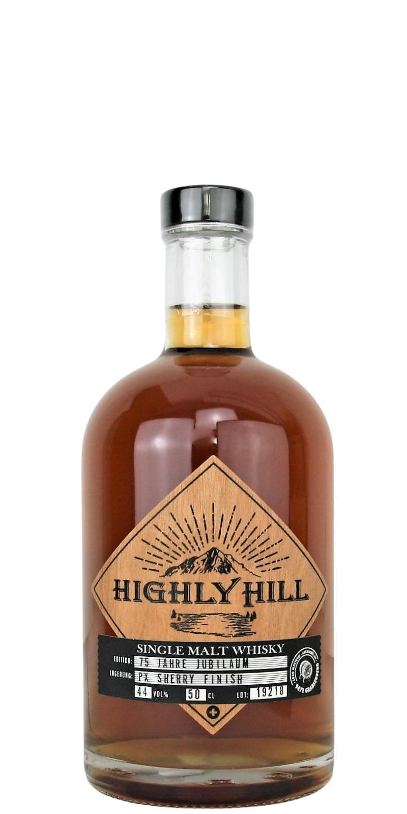 Highly Hill Single Malt Whisky 75 Jahre Jubiläum