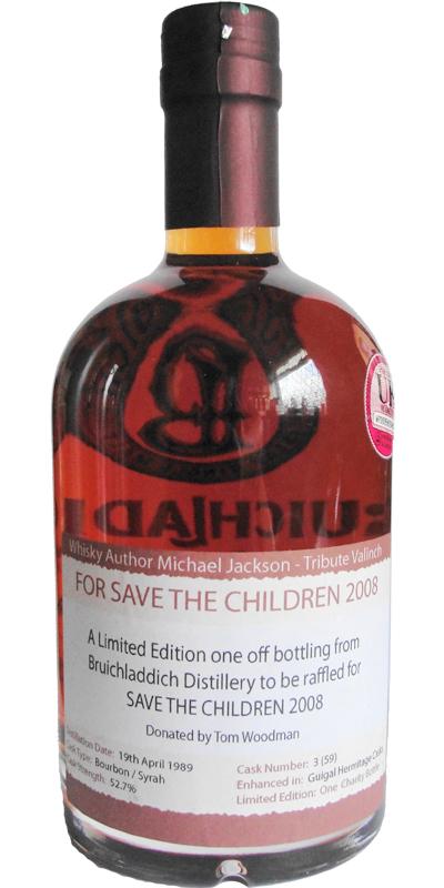 Bruichladdich 1989 For Save the Children 2008 - Valinch Michael Jackson Tribute