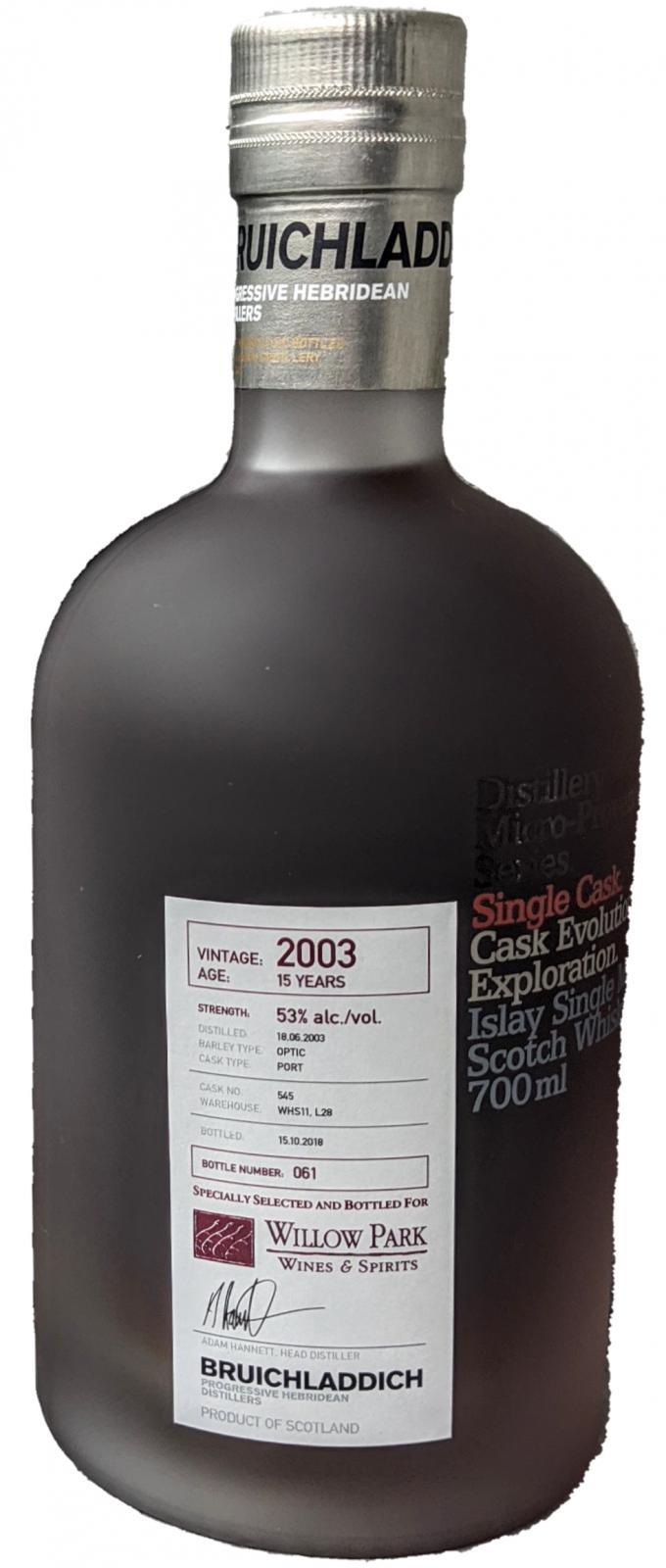 Bruichladdich 2003 Micro-Provenance