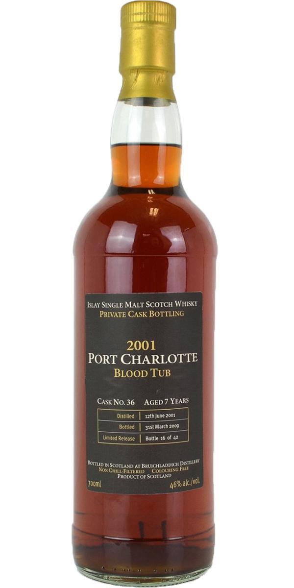 Port Charlotte 2001 Blood Tub Private Cask Bottling