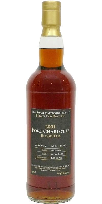 Port Charlotte 2001 Blood Tub Private Cask Bottling