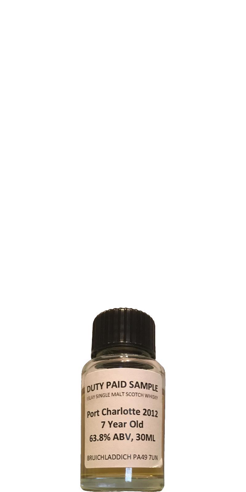 Port Charlotte 2012 Islay Barley - Duty Paid Sample