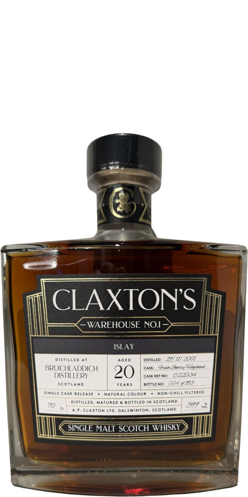 Bruichladdich 2001 Cl Warehouse No. 1