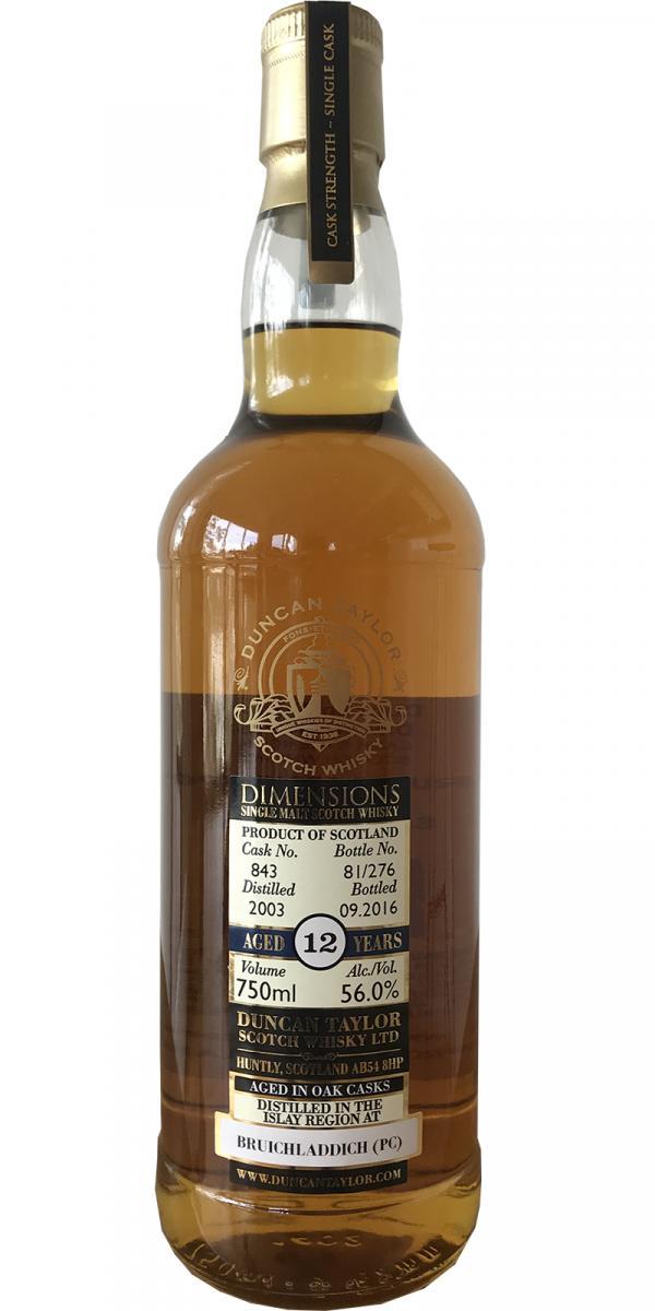 Bruichladdich 2003 DT Dimensions