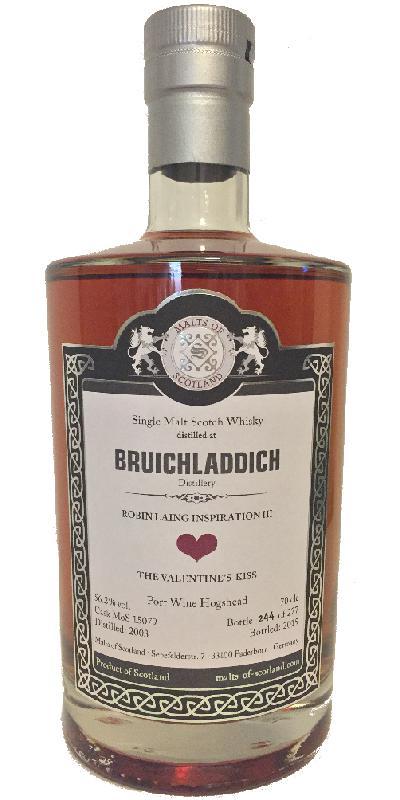 Bruichladdich 2003 - The Valentines Kiss MoS Robin Laing Inspiration III