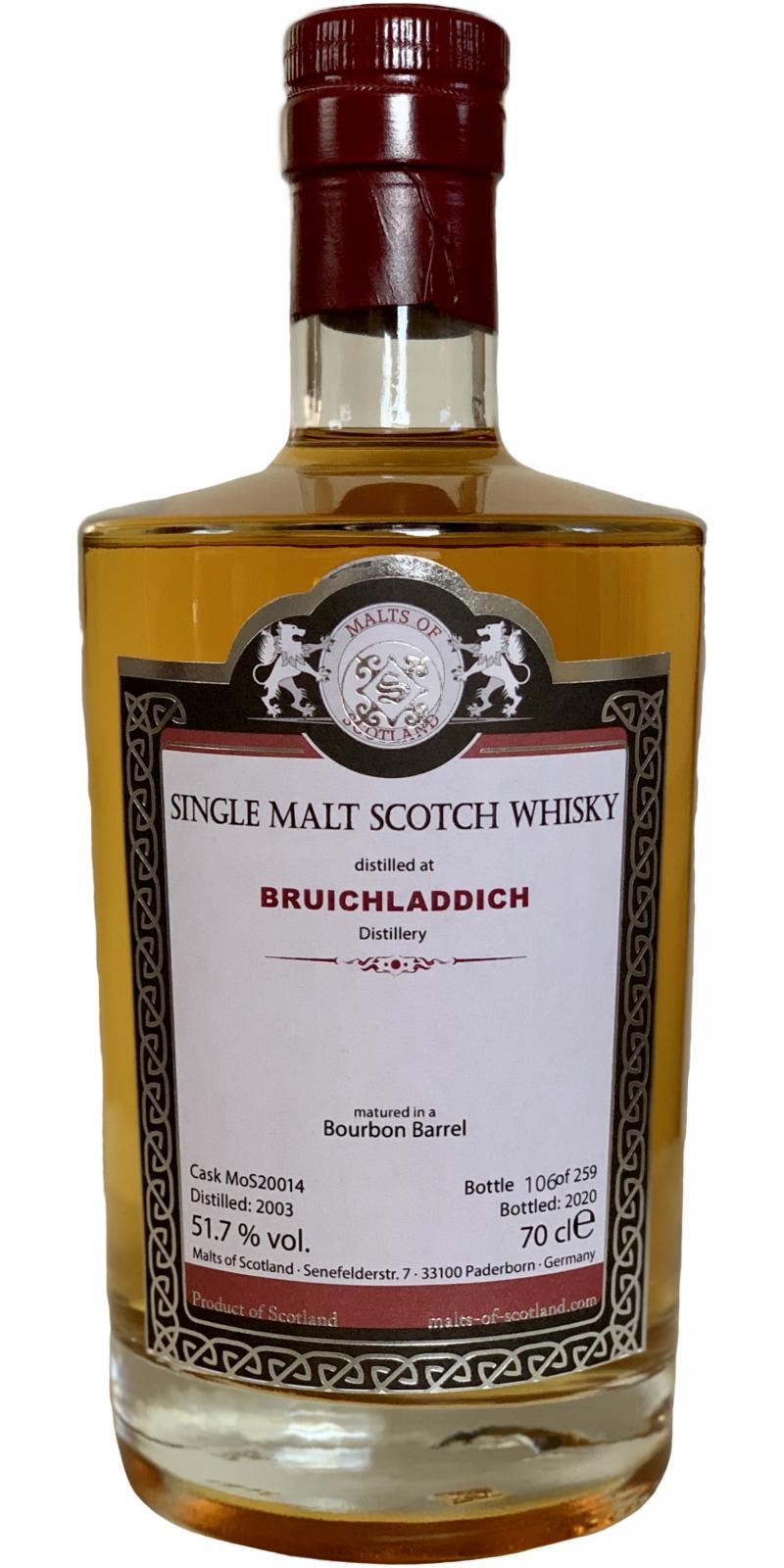 Bruichladdich 2003 MoS