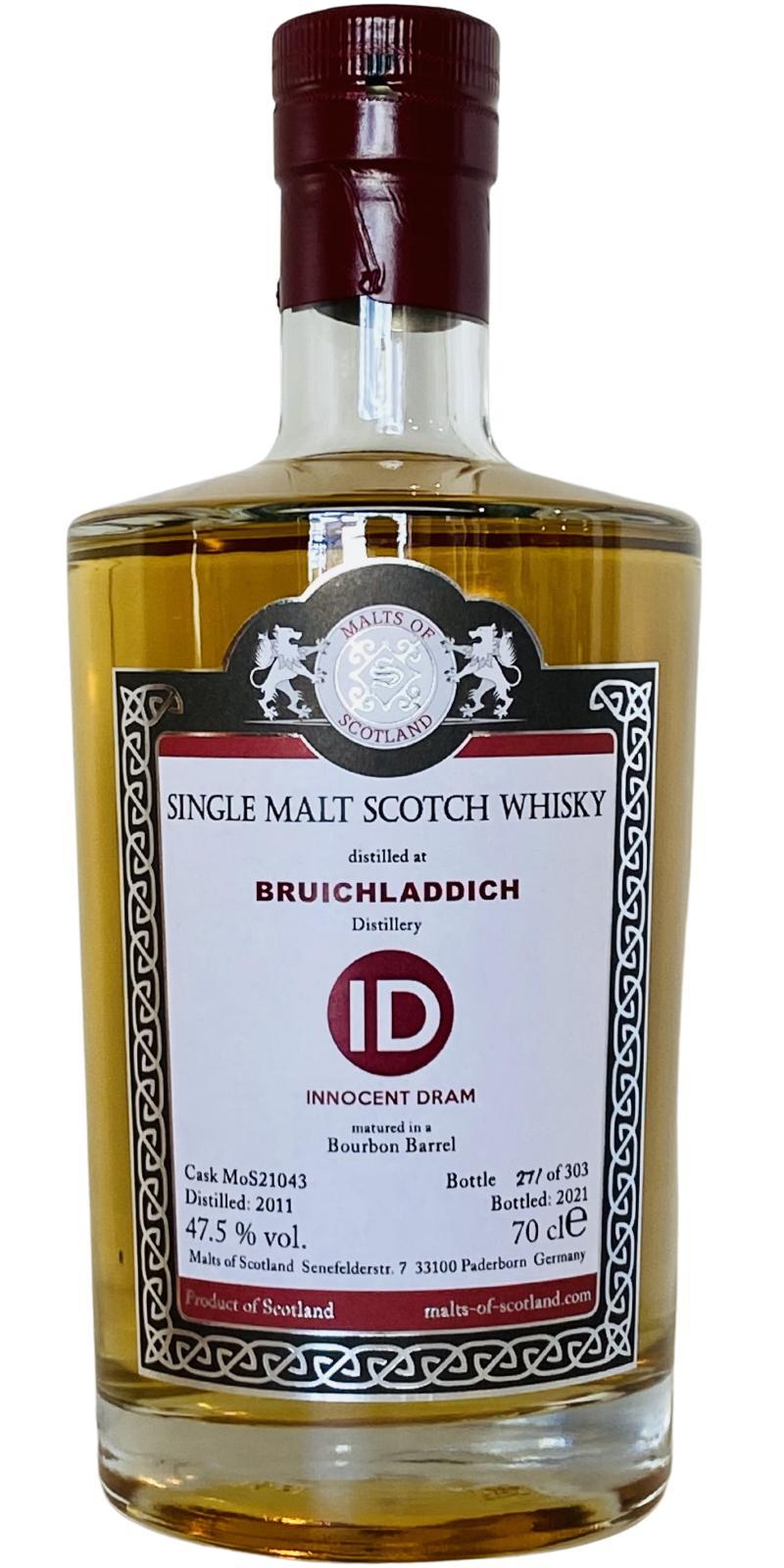 Bruichladdich 2011 MoS Innocent Dram