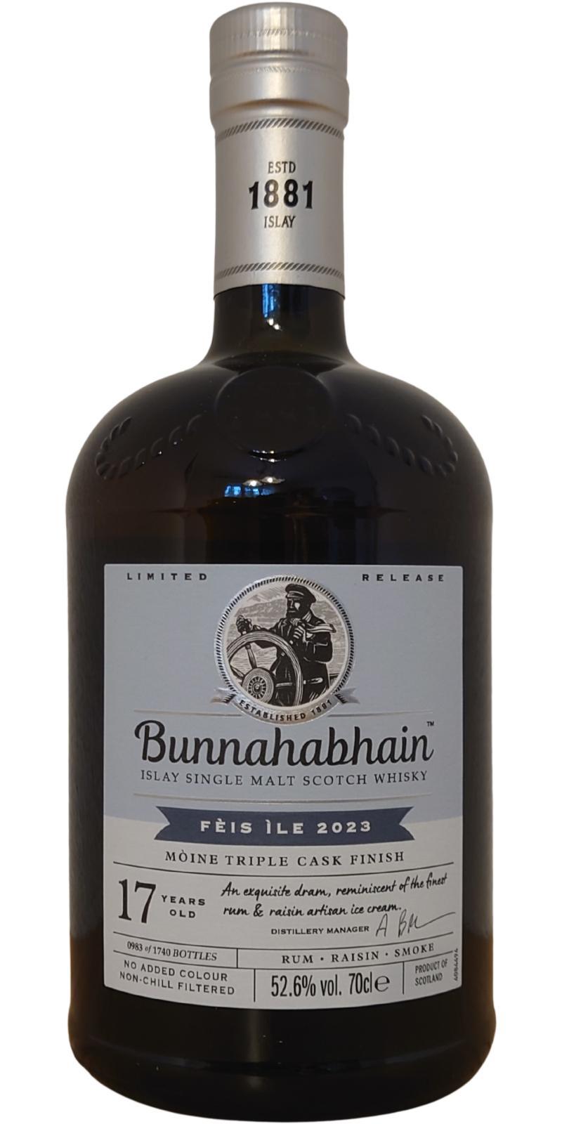 Bunnahabhain 17-year-old Mòine Feis Ile 2023