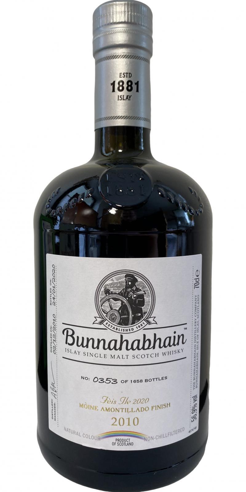 Bunnahabhain 2010 Mòine Feis Ile 2020