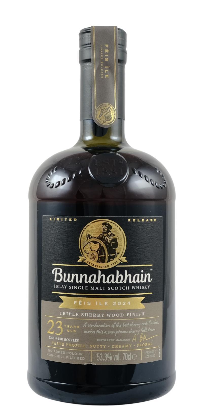 Bunnahabhain 23-year-old Feis Ile 2024 - Triple Sherry Wood Finish