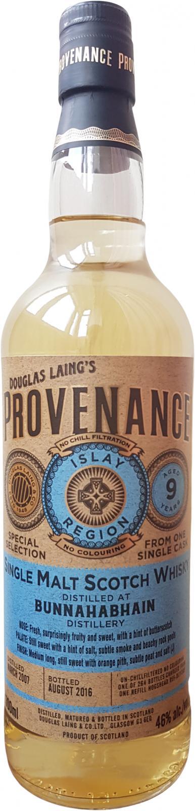 Bunnahabhain 2007 DL Provenance