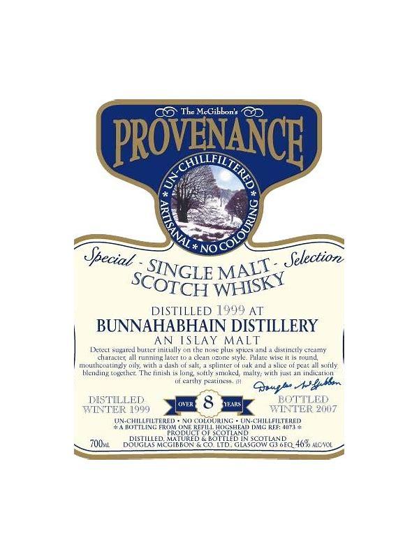 Bunnahabhain 1999 McG McGibbon's Provenance