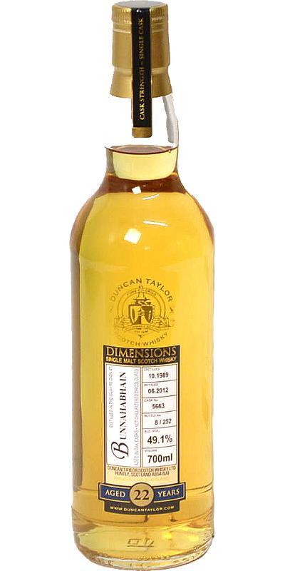 Bunnahabhain 1989 DT Dimensions