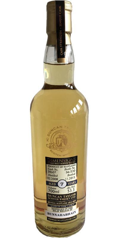 Bunnahabhain 2008 DT Dimensions