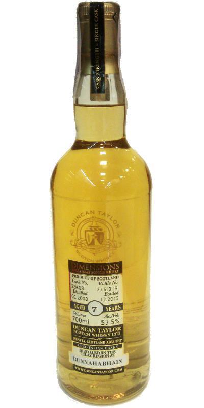Bunnahabhain 2008 DT Dimensions