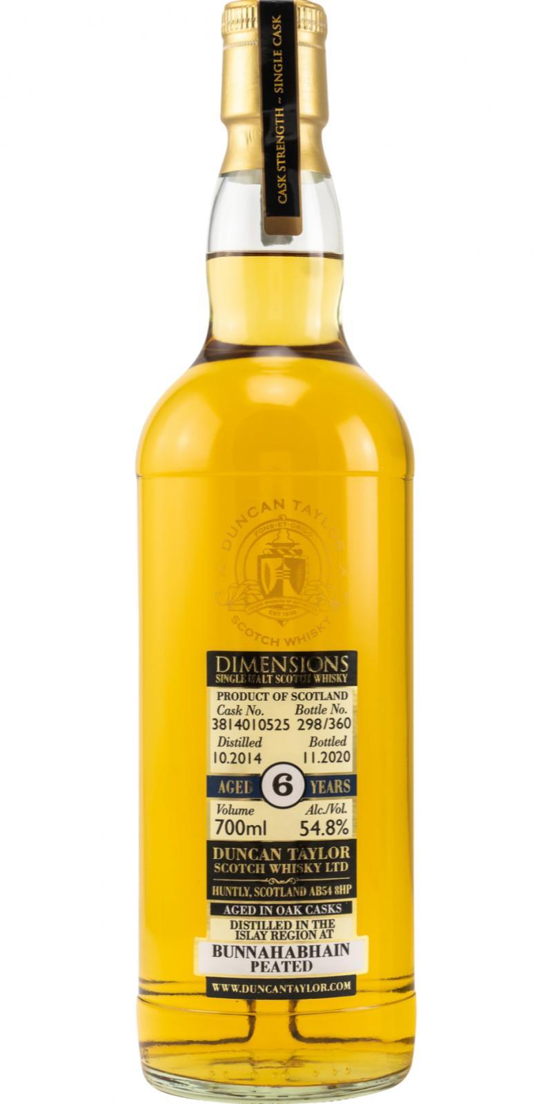 Bunnahabhain 2014 DT Dimensions