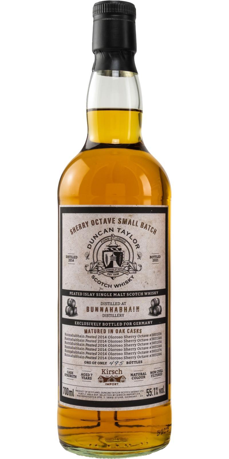Bunnahabhain 2014 DT Sherry Octave Small Batch - Peated