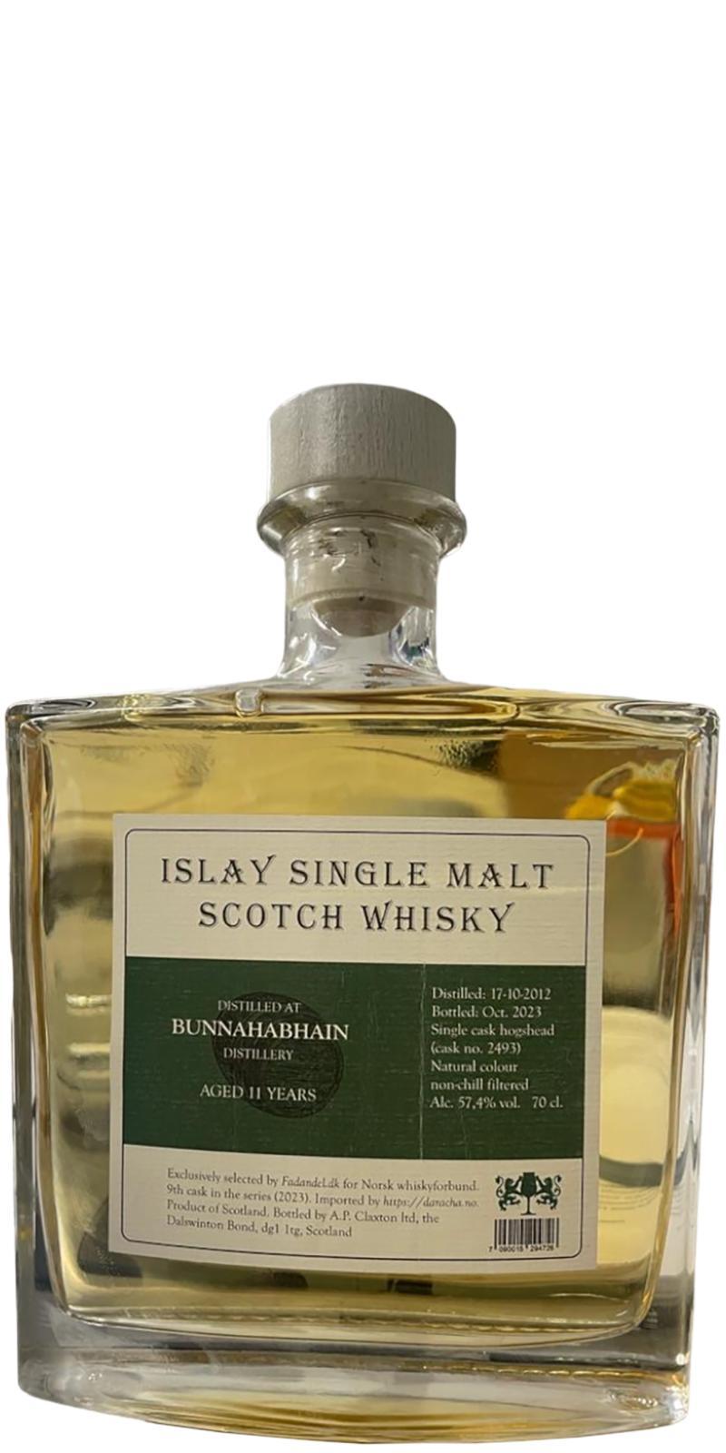 Bunnahabhain 2012 F.dk Moine