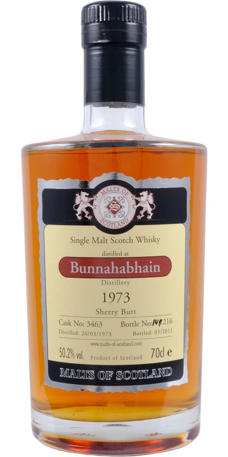 Bunnahabhain 1973 MoS