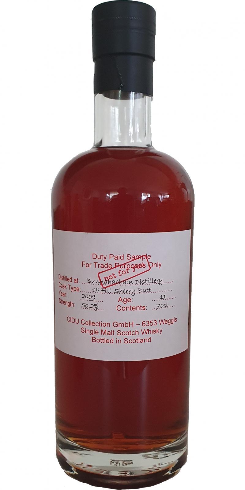 Bunnahabhain 2009 NFY Duty Paid Sample - For Trade Purposes Only - Not For You