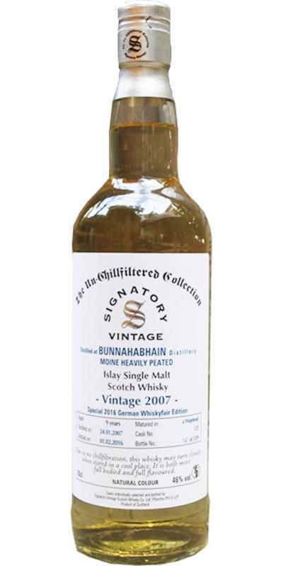 Bunnahabhain 2007 SV Moine The Un-Chillfiltered Collection