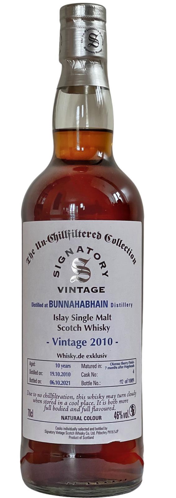 Bunnahabhain 2010 SV The Un-Chillfiltered Collection