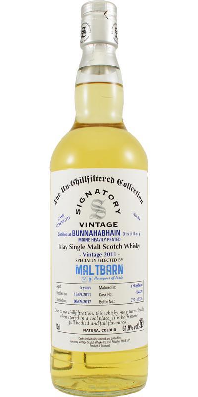 Bunnahabhain 2011 SV Moine The Un-Chillfiltered Collection - Cask Strength