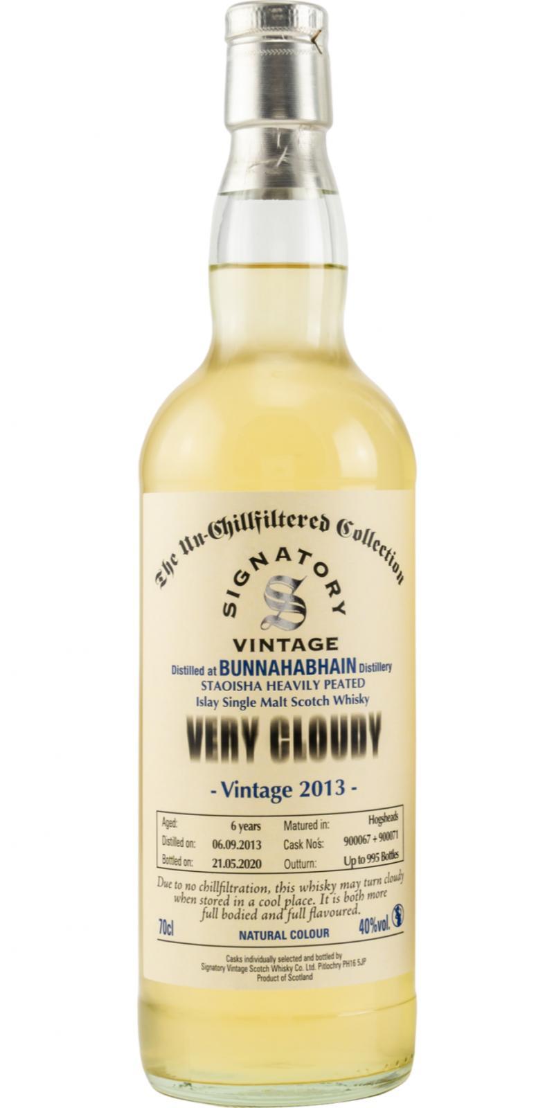 Bunnahabhain 2013 SV The Un-Chillfiltered Collection - Very Cloudy