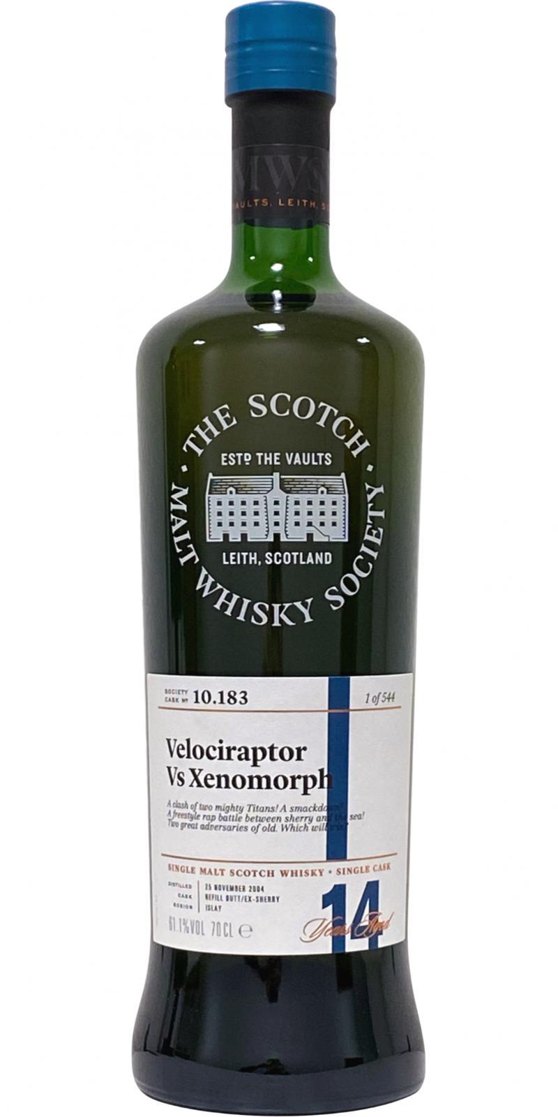 Bunnahabhain 2004 SMWS 10.183 Velociraptor vs Xenomorph