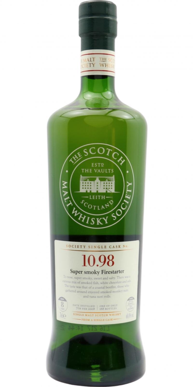 Bunnahabhain 2008 SMWS 10.98 Super smoky Firestarter