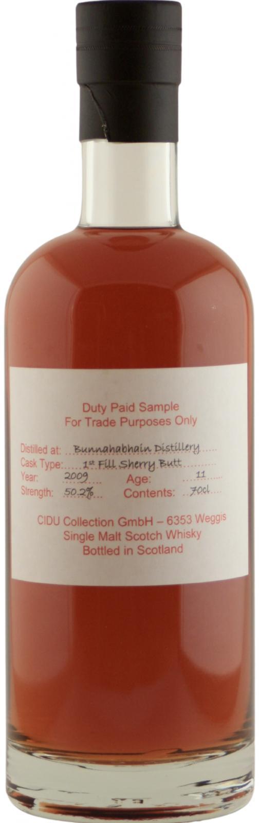Bunnahabhain 2009 UD Duty Paid Sample - For Trade Purposes Only