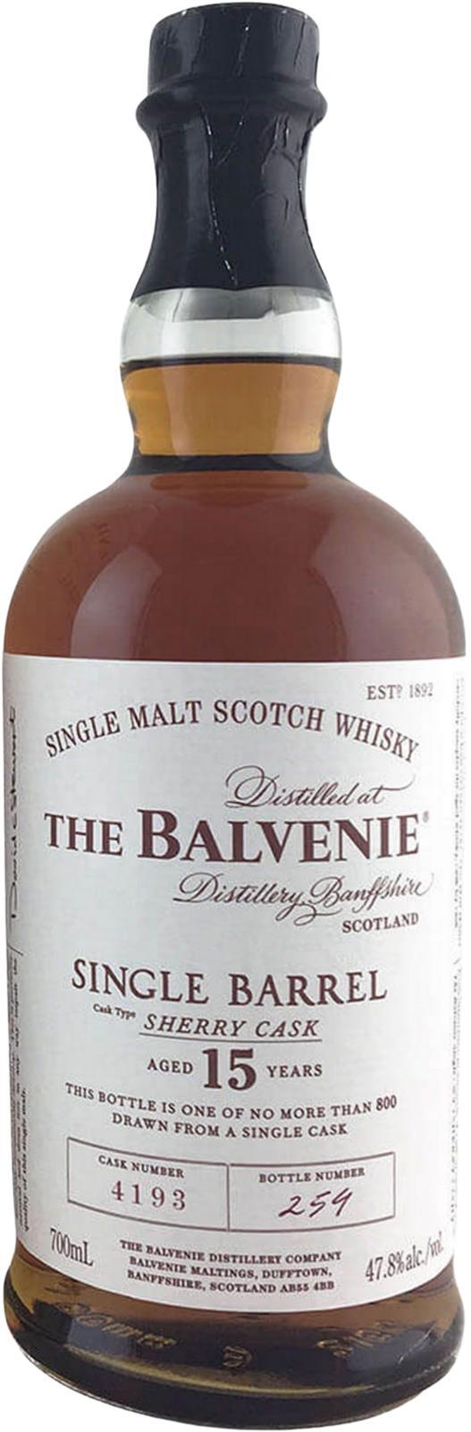 Balvenie 15-year-old Single Barrel - Sherry Cask