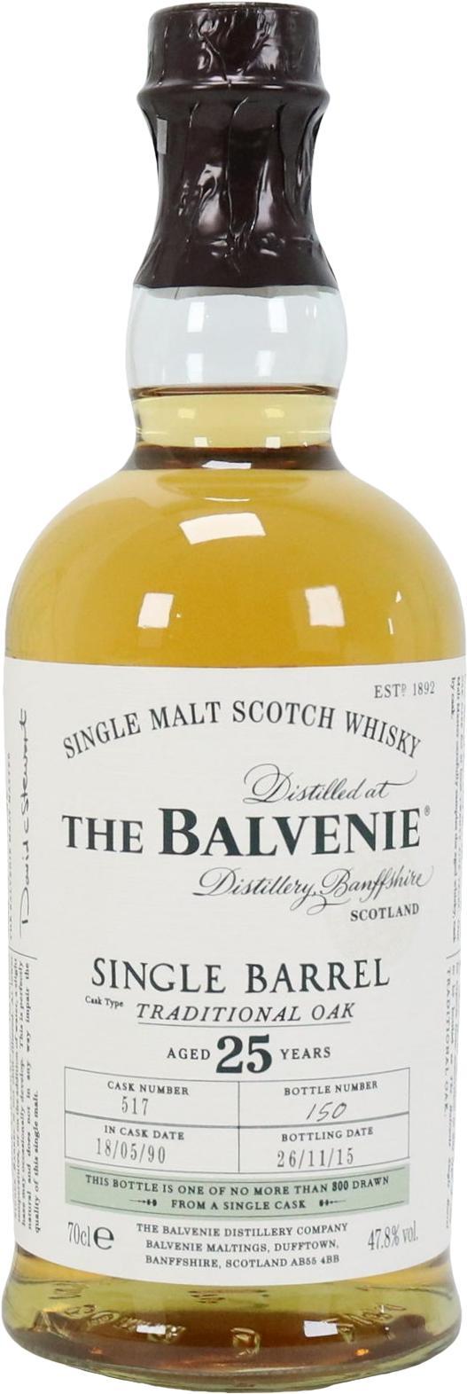 Balvenie 25-year-old Single Barrel - Traditional Oak