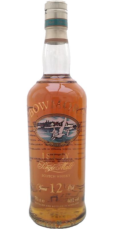 Bowmore 12-year-old glass printed label - bright colours