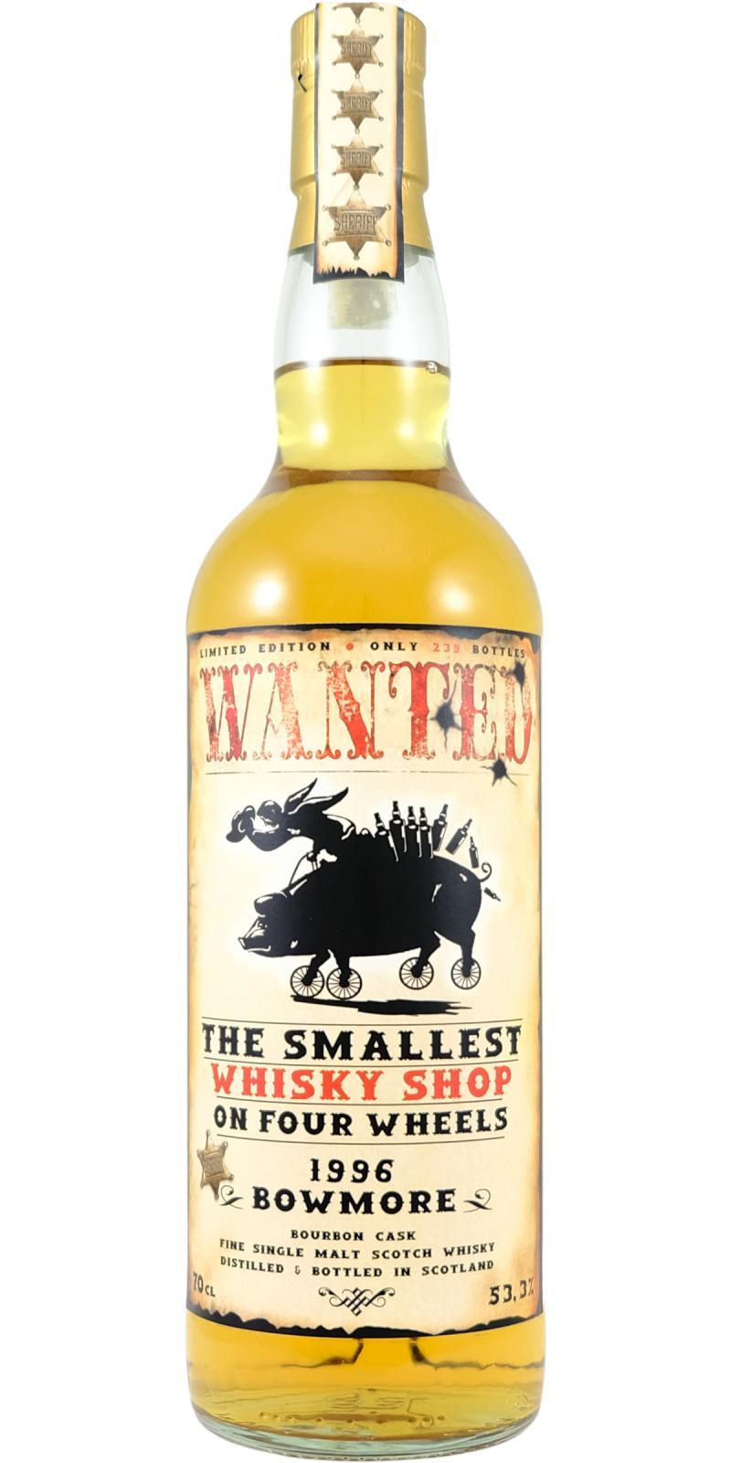 Bowmore 1996 JW Wanted - The smallest whisky shop on four wheels