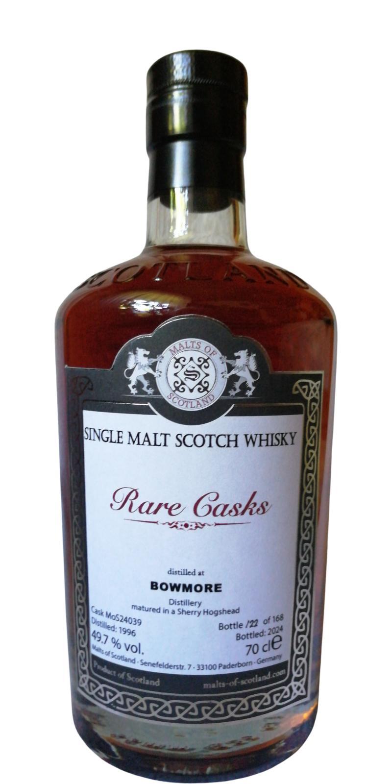 Bowmore 1996 MoS Rare Casks Range