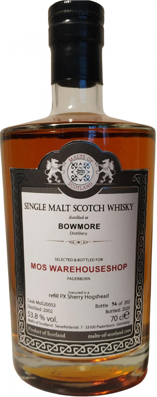 Bowmore 2002 MoS MoS Warehouseshop